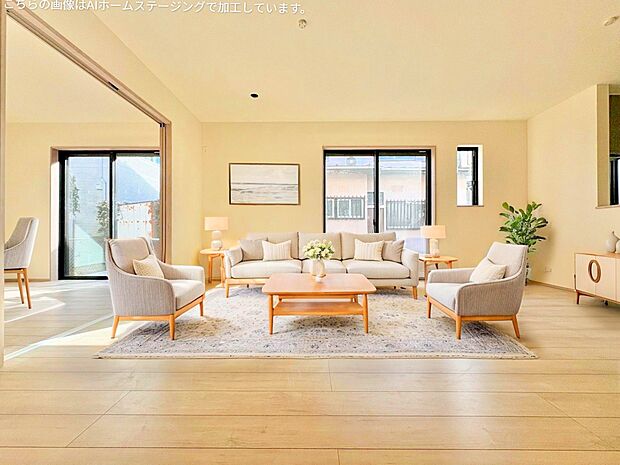 回遊性のある間取りを採用しました。家事動線もスムーズです。※現況物件写真にCG画像処理済み