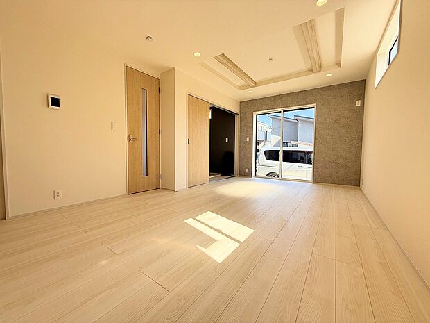 折上天井でお洒落なリビング空間にこだわりました。