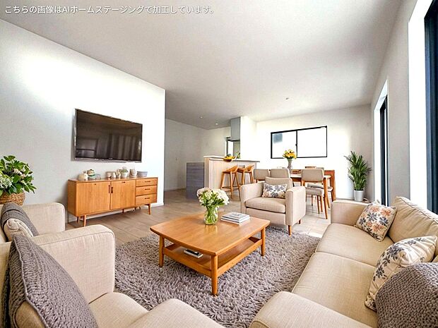 LDK広々18.7帖。※現況の物件写真にＣＧによる画像処理がされています。