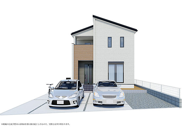 【外観完成予想図】印象的な家の顔が訪れる人を惹きつける外観です。
