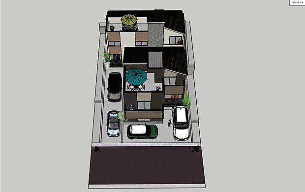 カースペースには2台駐車可能です。(車種による)