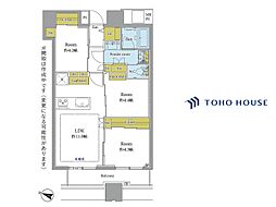 サウスゲートタワー川口 2LDKの間取図画像