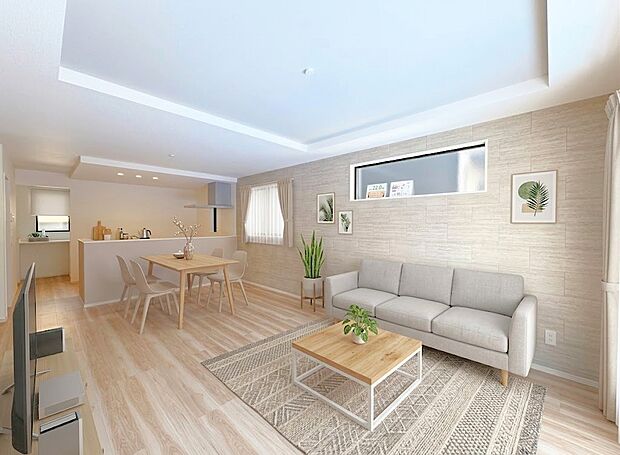 LDKは広々22帖あり、ゆったりとした空間設計です。※現況物件写真にCG画像処理済み