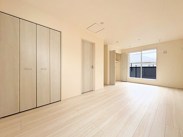 将来的に二つの部屋にアレンジできるフレキシブルルーム。