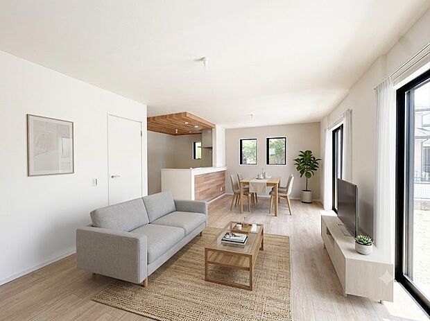 会話が弾む対面式キッチンを採用しました。※現況物件写真にCG画像処理済み