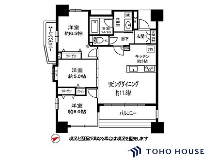 3LDK 間取り