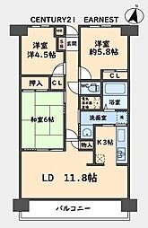 グラン・コート東金 3LDKの間取図画像