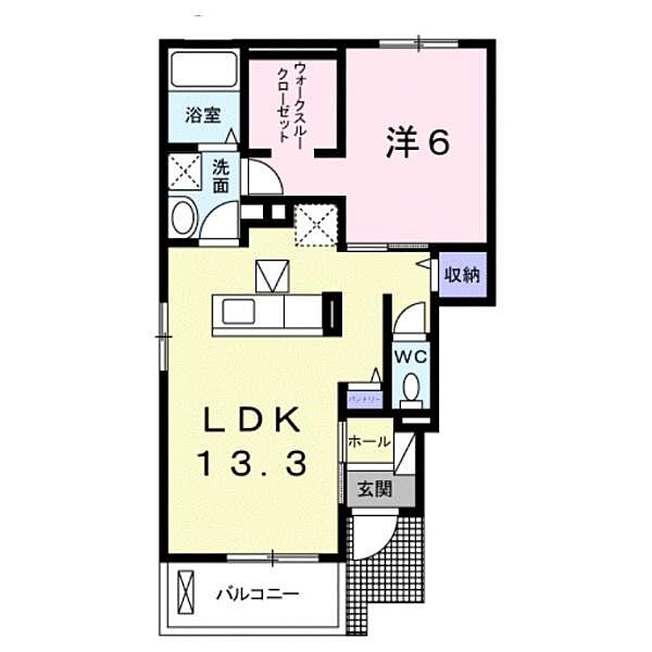 鳥取県境港市上道町(賃貸アパート1LDK・1階・47.31㎡)の写真 その2