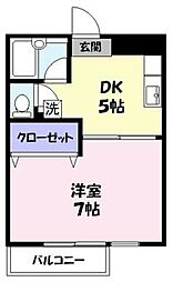 ラフェスタ旗ヶ崎 4階1DKの間取り