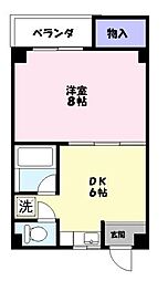 ラフェスタ東福原 3階1DKの間取り