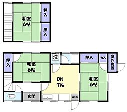 三本松(永井)貸家 3DKの間取り