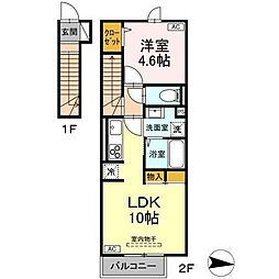 rekora 2階1LDKの間取り