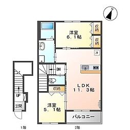 ＶＡＶＯＯＭ 2階2LDKの間取り