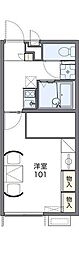 レオパレスコンフォート 2階1Kの間取り