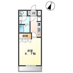 ベルメゾン 1階1Kの間取り