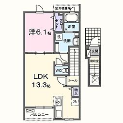 プレッソ　エテルノ 1階1LDKの間取り