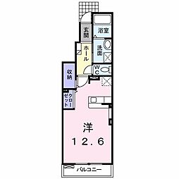 イルマーレB 1Kの間取図画像