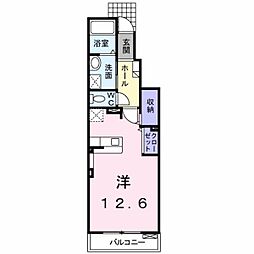 イルマーレB ワンルームの間取図画像