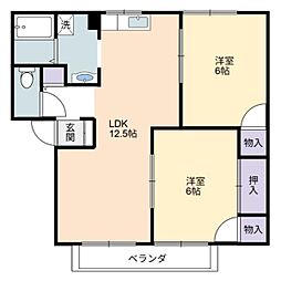 セジュールlA 2LDKの間取図画像