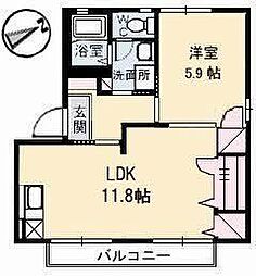 ディアスすぎ 1LDKの間取図画像