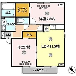 プリムローズ3A 2LDKの間取図画像