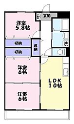 スカイマンションC 3LDKの間取図画像