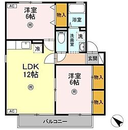 コート・デ・ボナールA 2LDKの間取図画像