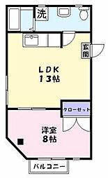 ラフェスタ旗ヶ崎 1LDKの間取図画像