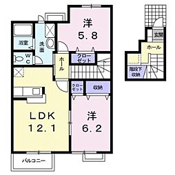 ピュアメゾン森尾 2LDKの間取図画像