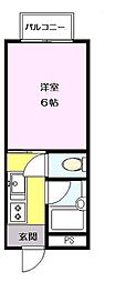 ラフェスタ夜見町 1Kの間取図画像