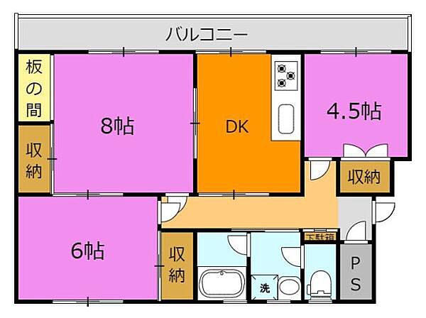 レインボーハウス有秋台西Ｃ35棟 403｜千葉県市原市有秋台西２丁目(賃貸マンション3DK・4階・60.00㎡)の写真 その2