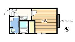 Kハイツ 1Kの間取図画像