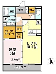 グランメール 1LDKの間取図画像