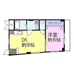水無瀬駅前SSマンション 3階1DKの間取り