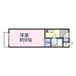 エクセルコート水無瀬 1DKの間取図画像