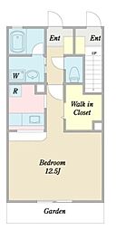 ローズフォート 1Kの間取図画像
