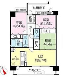 パセオ上牧 3LDKの間取図画像