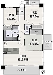 ライオンズマンション水無瀬第2 2SLDKの間取り