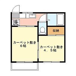 プロスペリア相生 2DKの間取図画像