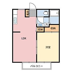 コートル・レイブ 1LDKの間取図画像