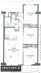 ファミール伏見B棟 3LDKの間取図画像