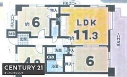 ルネ西大路 3LDKの間取図画像