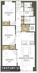 コープ野村京都南 3LDKの間取図画像