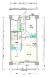 アルバガーデンセントラルコート伊都の杜2 1LDKの間取図画像