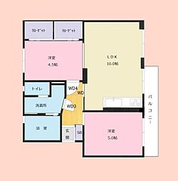 幸町東住宅13号棟 2LDKの間取り