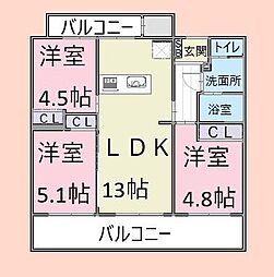 間取図画像 3LDK