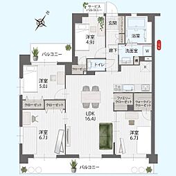 藤和シティホームズ蘇我 4LDKの間取図画像