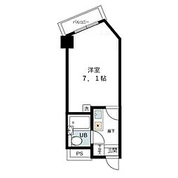 山下公園サンライトマンション2号棟 1Kの間取図画像