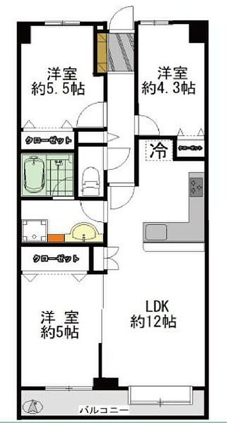 3LDK 間取り