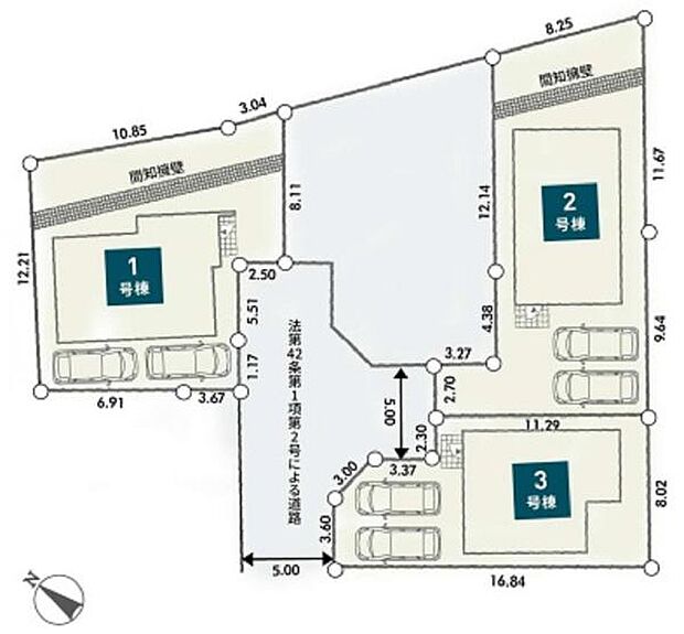 ご覧の物件は3号棟です。